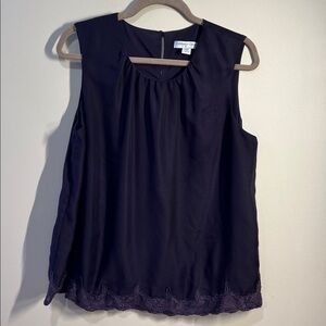 Womens Ladies Coldwater Creek purple eggplant tank shell SZ Large